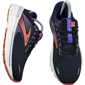 Brooks Adrenaline GTS 22 Black Purple Womens 8 Narrow 2A Running Shoes Sneakers